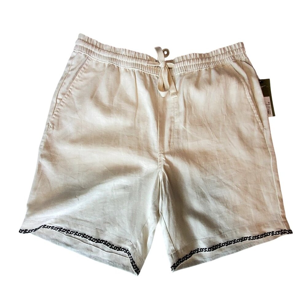 Goodfellow & Co Beige Linen-Blend Vacay Collection Pull-On Shorts 7" Inseam Sz S